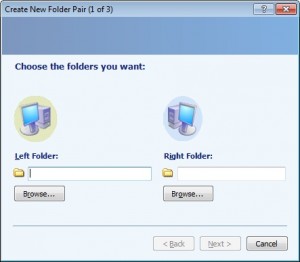 Starting a folder pair